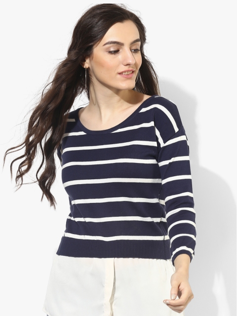

Navy Blue Striped Blouse