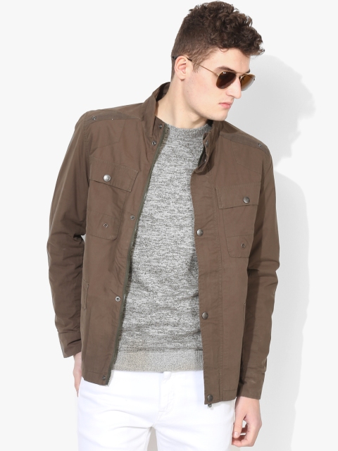 

Olive Solid Casual Jacket