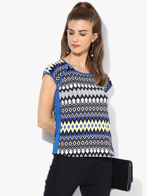 

Navy Blue Printed Blouse