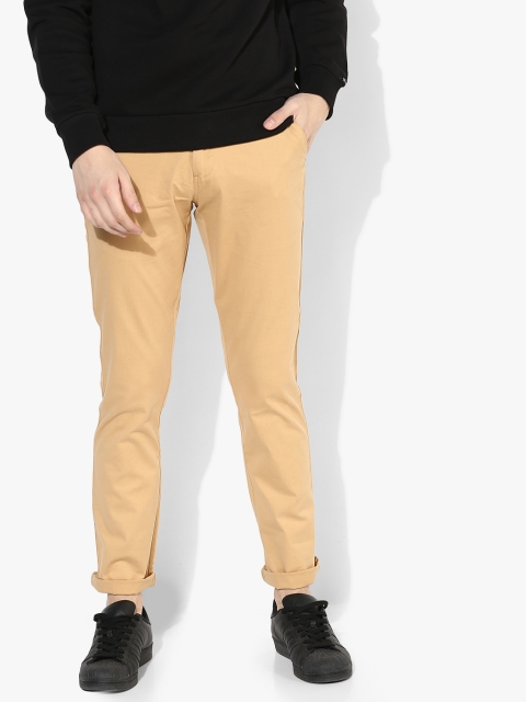 

Beige Solid Slim Fit Chinos