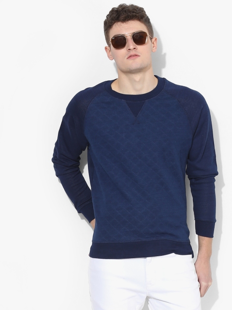 

Navy Blue Textured Sweatshirt