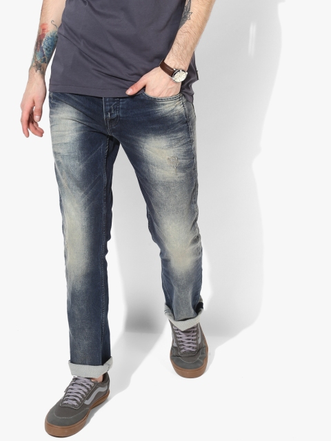

Blue Washed Mid Rise Regular Fit Jeans
