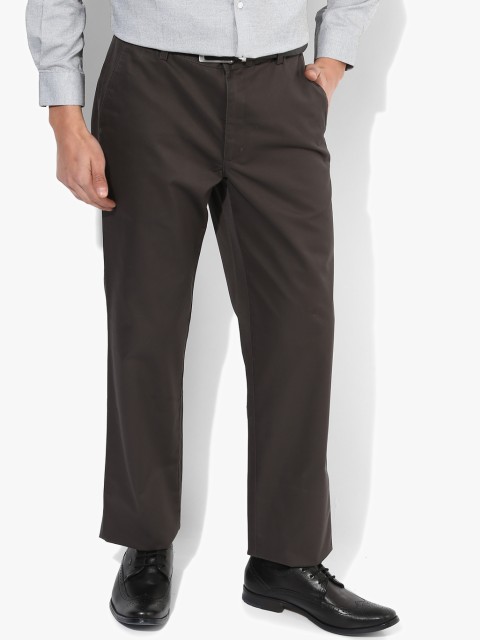 

Dark Grey Solid Regular Fit Formal Trouser