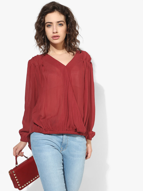 

Red Solid Blouse