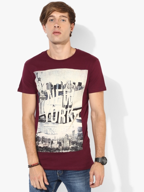 

Wine Graphic Regular Fit Round Neck T-Shirt, Red