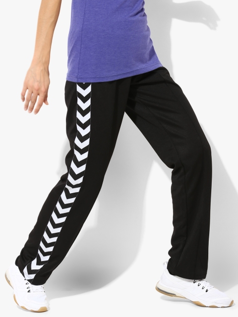 

hummel Women Black & White Printed Track pants