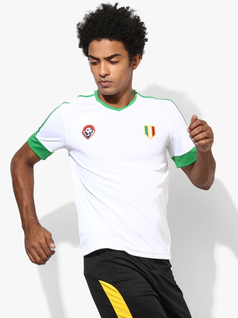 

White Solid Slim Fit V-Neck T-shirt