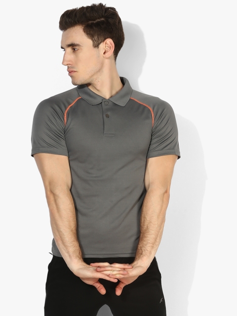 

Alcis Men Grey Solid Polo Collar T-shirt