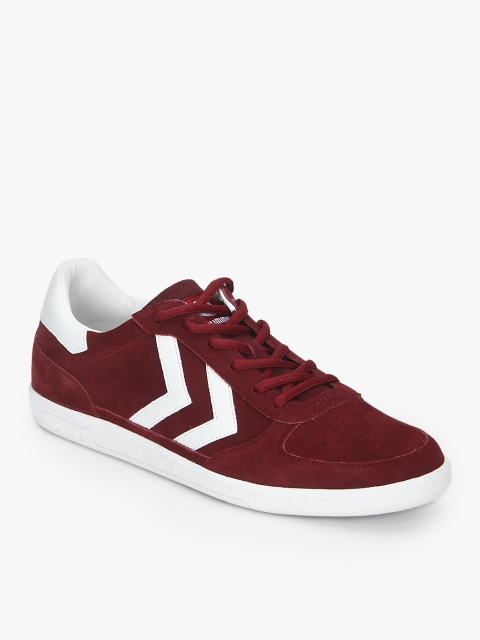 

hummel Unisex Burgundy & White Suede Sneakers