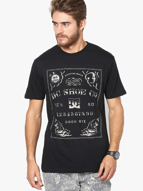 

Black Printed Round Neck T-Shirt