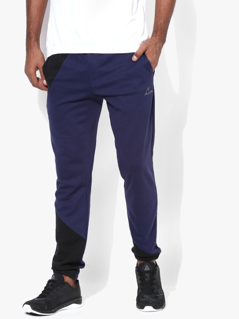 

Alcis Men Navy Blue & Black Slim Fit Colourblocked Joggers