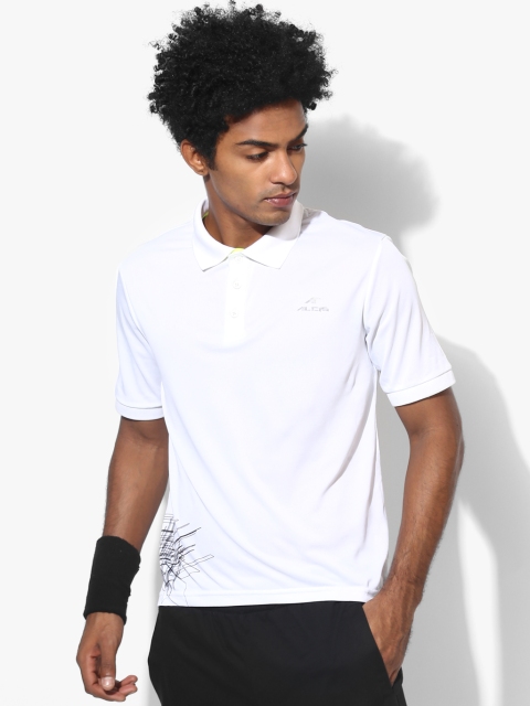 

Alcis Men White Printed Polo Collar T-shirt