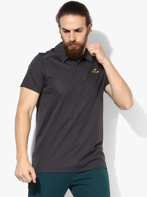 

Alcis Men Grey Solid Polo Collar T-shirt