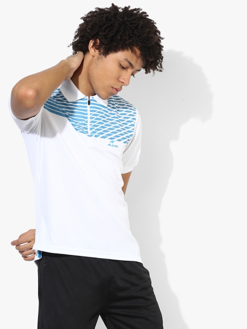 

Alcis White Printed Tennis Polo T-Shirt