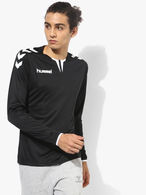 

hummel Men Black Solid Round Neck T-shirt