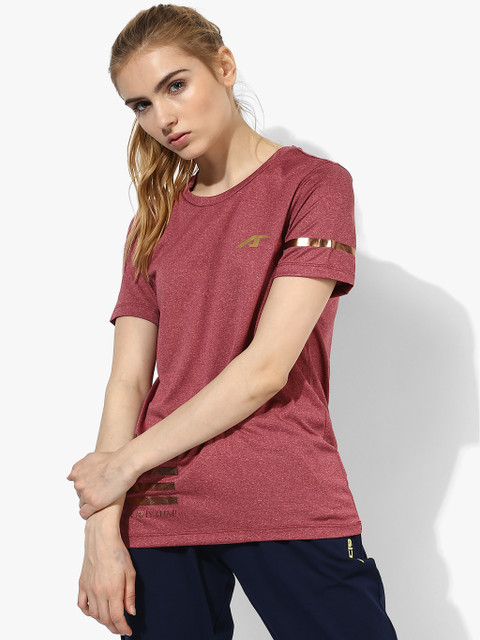 

Alcis Women Rust Pink Printed Round Neck T-shirt