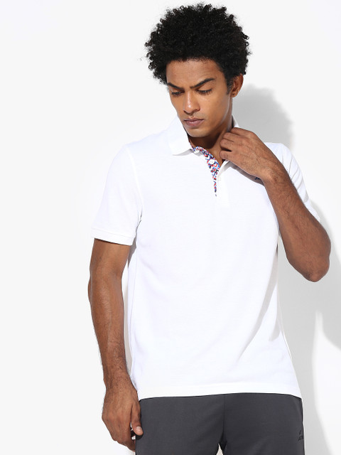

White Solid Polo T-Shirt