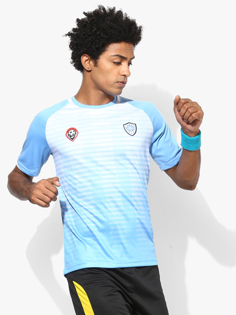 

Blue Striped Slim Fit Round Neck T-shirt