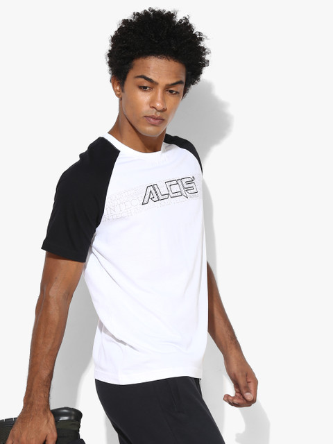 

Alcis Men White Printed Round Neck T-Shirt