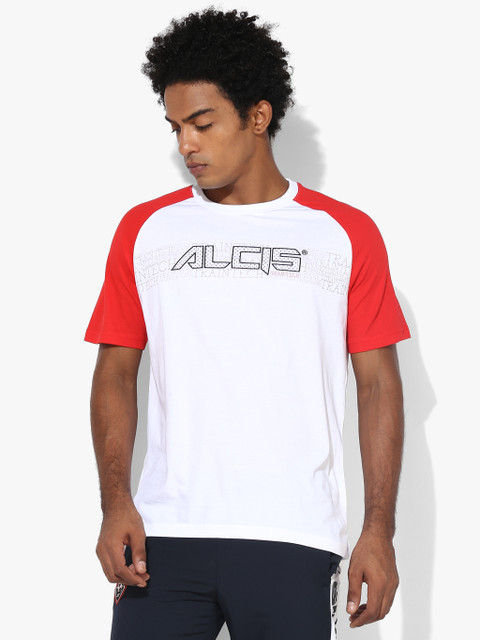 

White Printed Round Neck T-Shirt