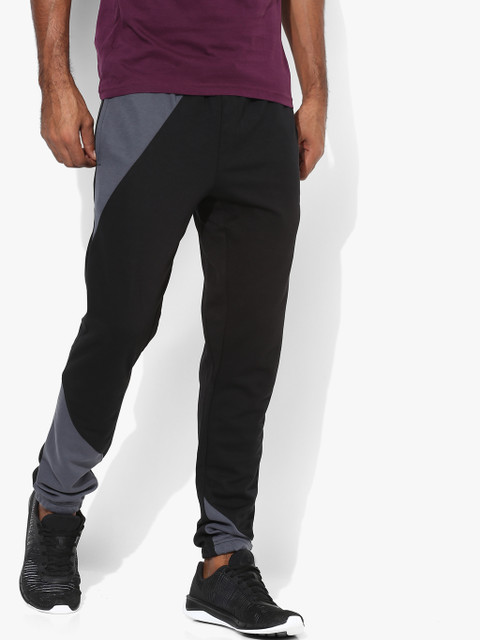 

Alcis Men Black & Grey Slim Fit Colourblocked Joggers