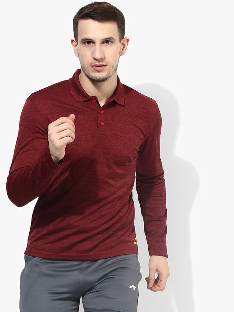

Alcis Men Maroon Slub Effect Polo Collar T-shirt