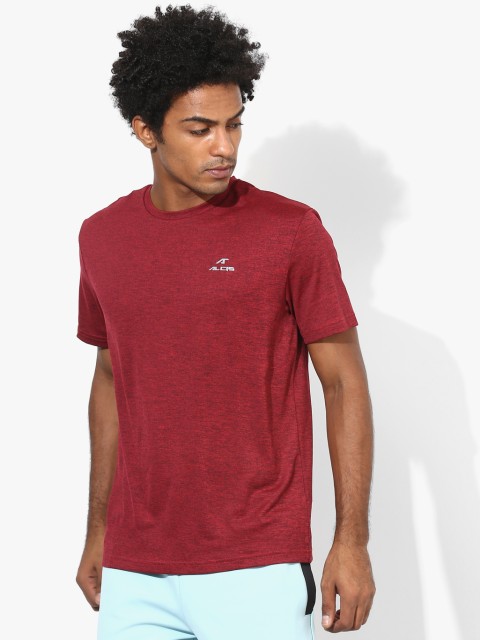 

Red Self Design Regular Fit Round Neck T-shirt