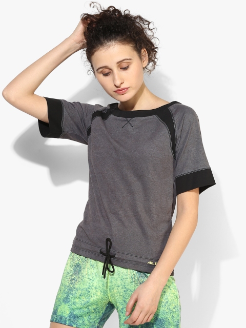 

Alcis Women Grey Solid Round Neck T-shirt