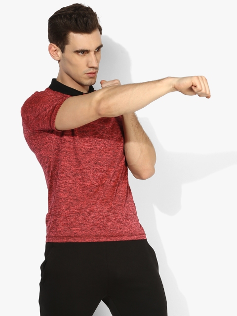 

Alcis Men Red MPO8221 neudri Technology Solid Running Polo Collar T-Shirt