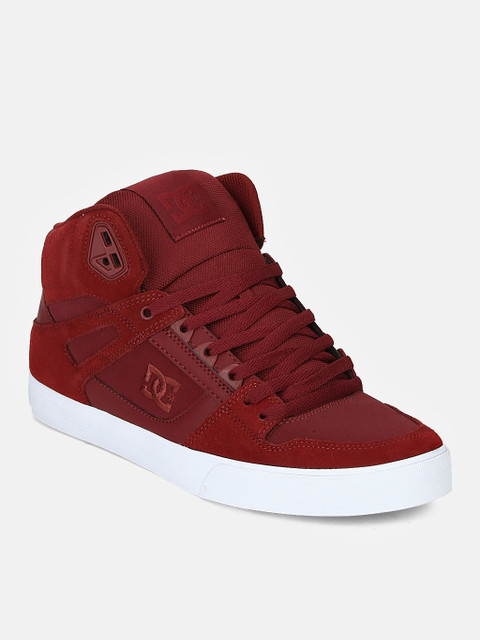 

DC Men Maroon Solid Sneakers