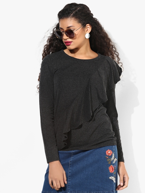 

Dark Grey Textured Blouse