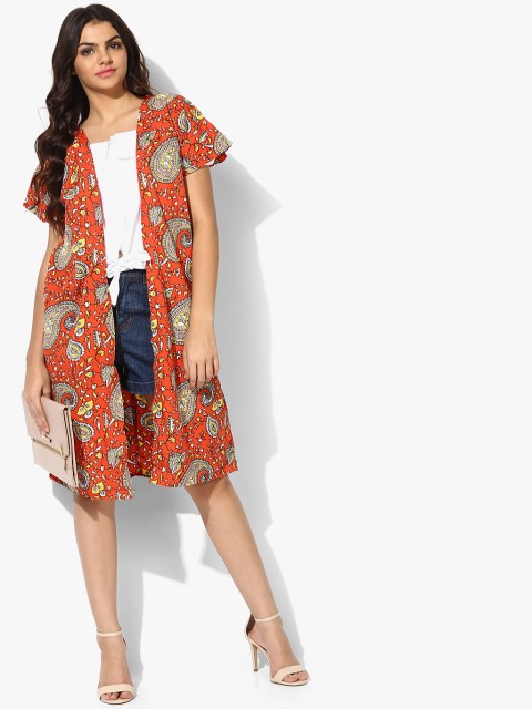

Orange Printed Shrug