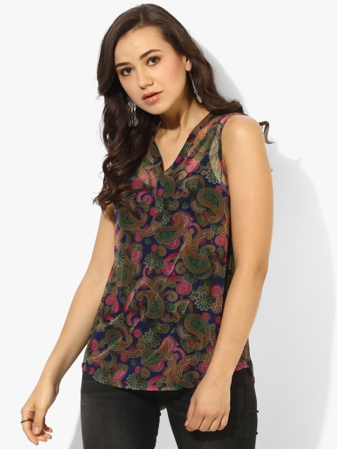 

Annabelle by Pantaloons Women Multicoloured Printed High-Low Sheer Top, Multi