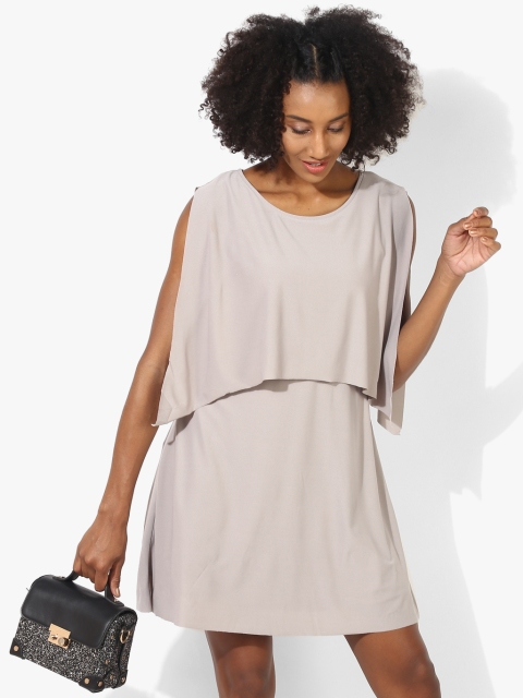 

Vero Moda Women Taupe Solid A-Line Dress