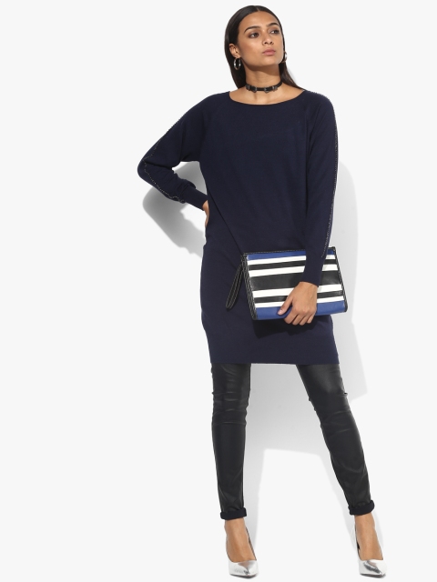 

DOROTHY PERKINS Navy Blue Solid Tunic
