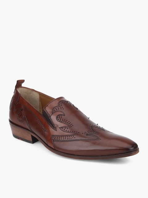 

Ruosh Men Brown Perforated Slip-On Shoes