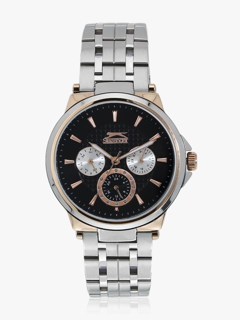 

Slazenger Silver/Black Metal Analogue Watch
