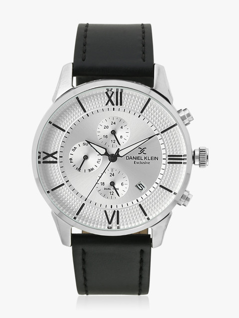 

Daniel Klein Men Black & White Analogue Watch DK11761-1, Silver