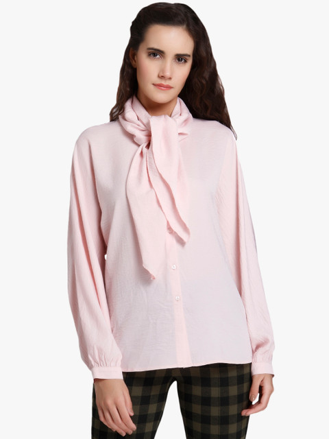 

Vero Moda Women Pink Regular Fit Solid Shirt style Top