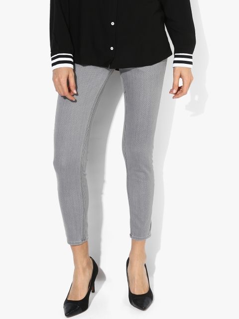 

Grey Printed Mid Rise Skinny Fit Jeans