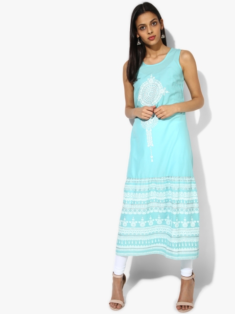

RANGMANCH BY PANTALOONS Women Blue Printed A-Line Kurta