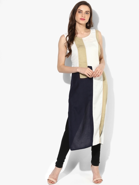 

RANGMANCH BY PANTALOONS Women Multicoloured Colourblocked Straight Kurta, Multi