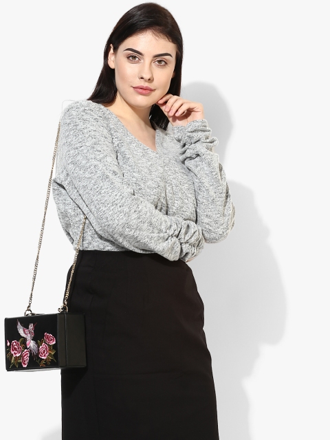 

DOROTHY PERKINS Women Grey Self Design Top