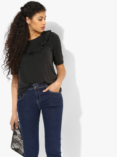 

Vero Moda Women Black Solid Top