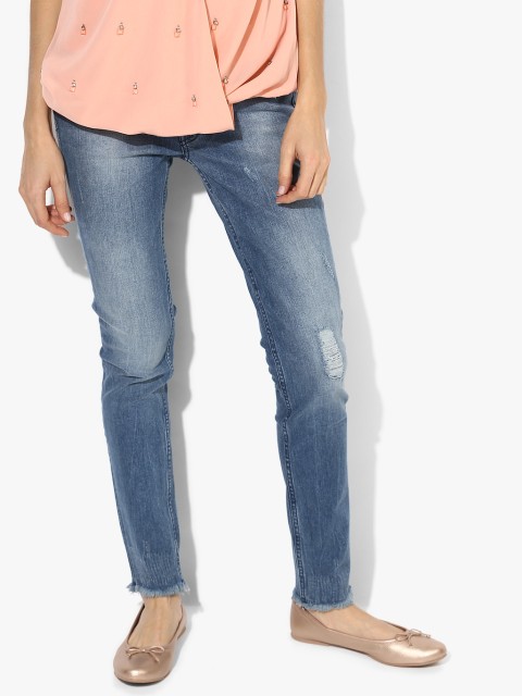 

Lee Women Blue Skinny Fit Mid-Rise Mildly Distressed Stretchable Jeans