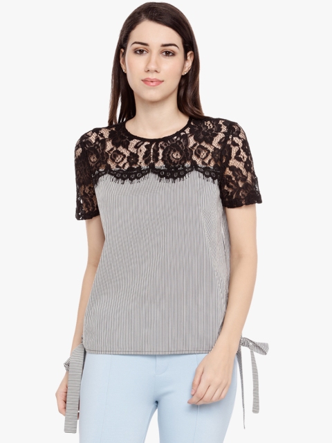 

Annabelle by Pantaloons Grey Striped Top