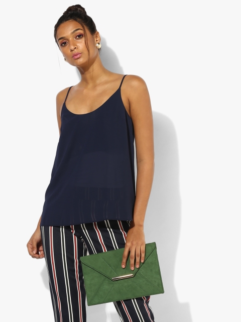 

DOROTHY PERKINS Navy Blue Solid Strappy Top