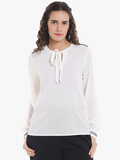 

Vero Moda Women White Solid Top