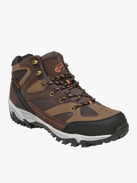 

Boltio Men Brown Solid Mid-Top Trekking Shoes