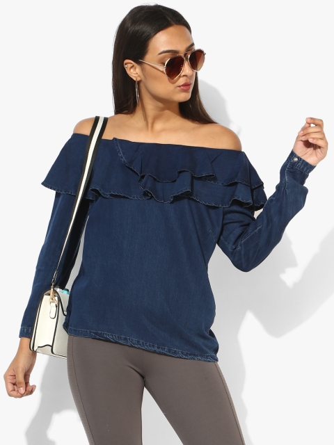 

NAvy Blue Solid Blouse
